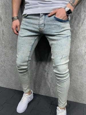 Pencil Pants Zipper Casual Zipper Men's Jeans