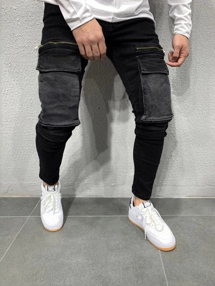 Pencil Pants Zipper European Men's Jeans