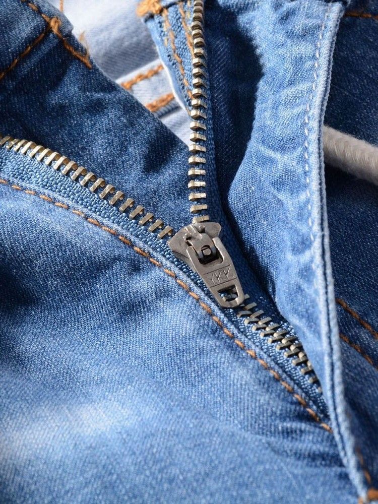 Pocket Gradient Straight Casual Zipper Herr Jeans