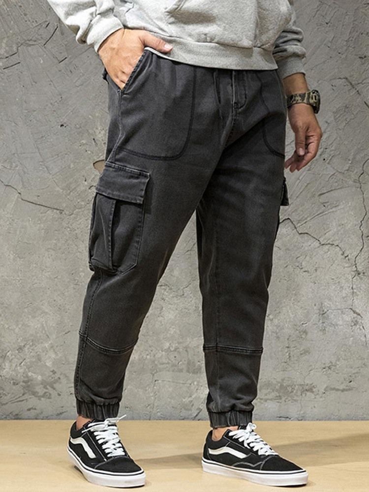 Pocket Mid Waist Jeans