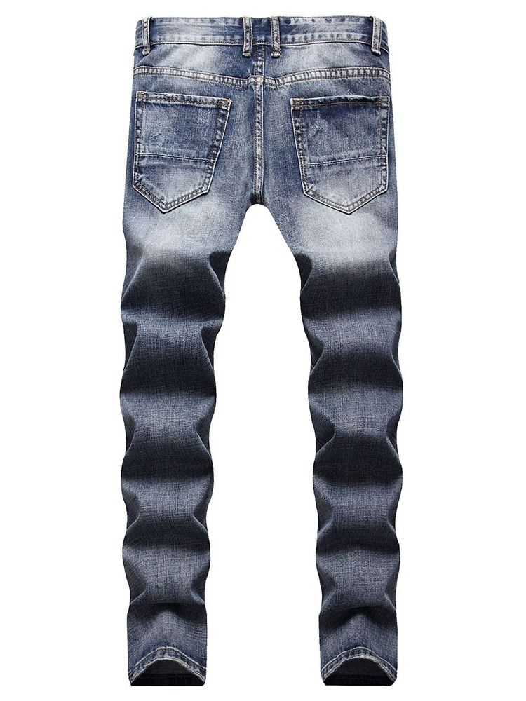 Pocket Straight Zipper Men's Jeans