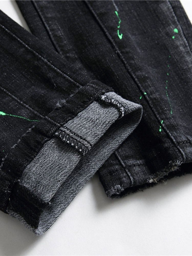 Raka Applikationer För Män European Button Jeans