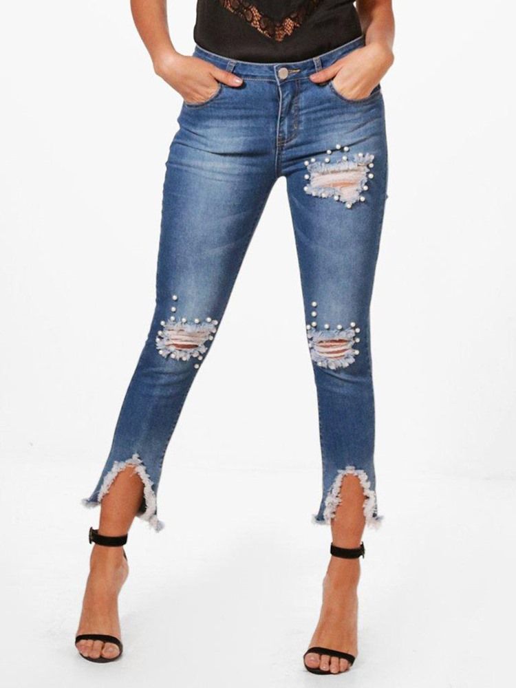 Skinny Denim Asymmetric Women's Jeans