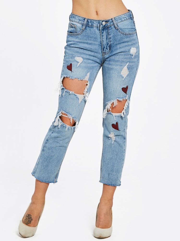 Slim Hole Ankle Length Dam Jeans