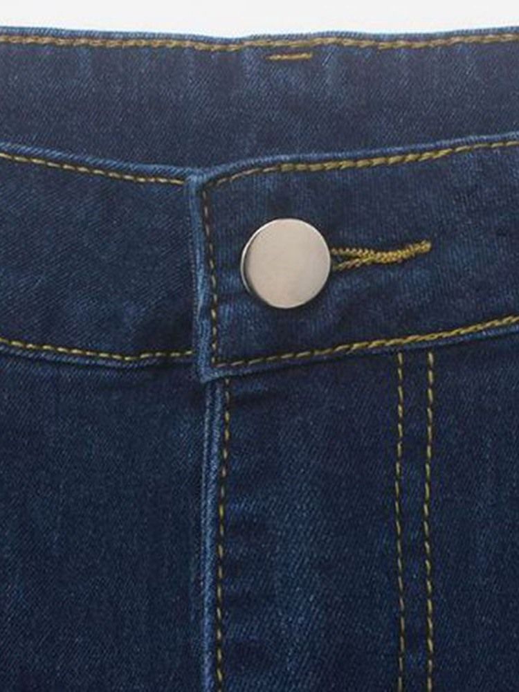 Smala Jeans För Pärl Dragkedja För Kvinnor