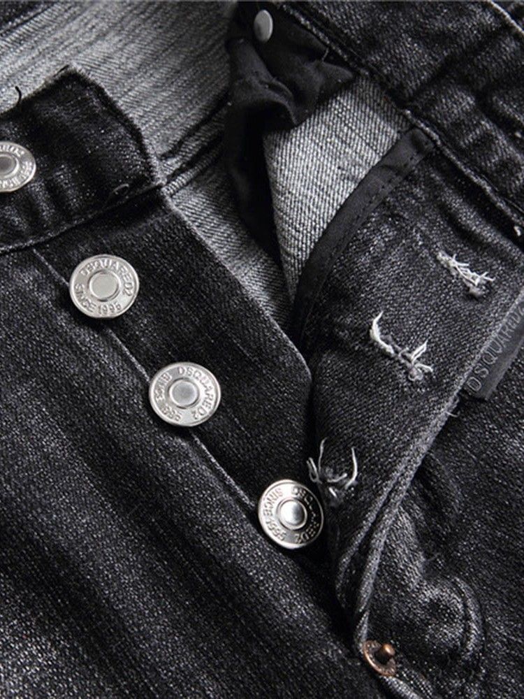 Straight Button Casual Button Herr Jeans