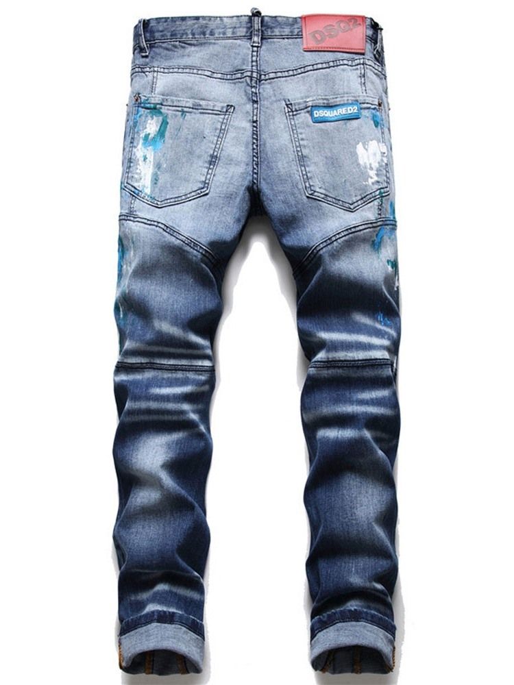 Straight Paint Splatters Men's European European Jeans