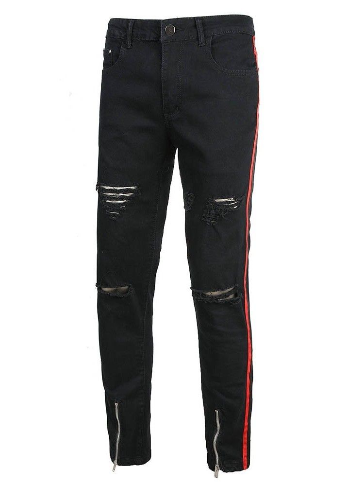 Straight Zipper Men's Jeans