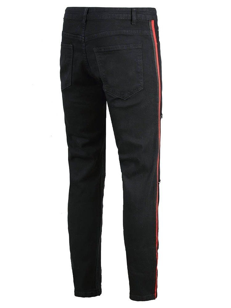 Straight Zipper Men's Jeans