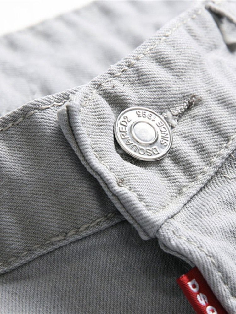 Tassel Letter Button European Men's Jeans