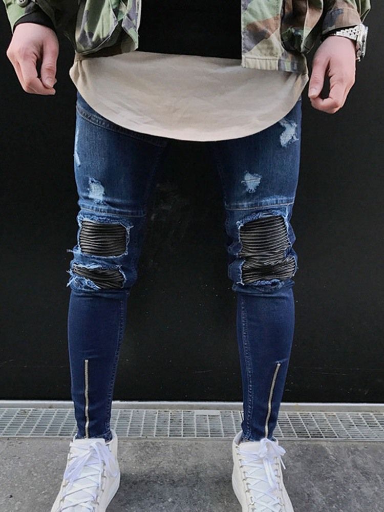 Vanliga Pennbyxor För Män European Zipper Jeans