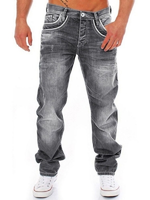 Zip Straight Men's Casual Denim Pants