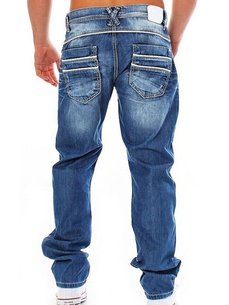 Zip Straight Men's Casual Denim Pants