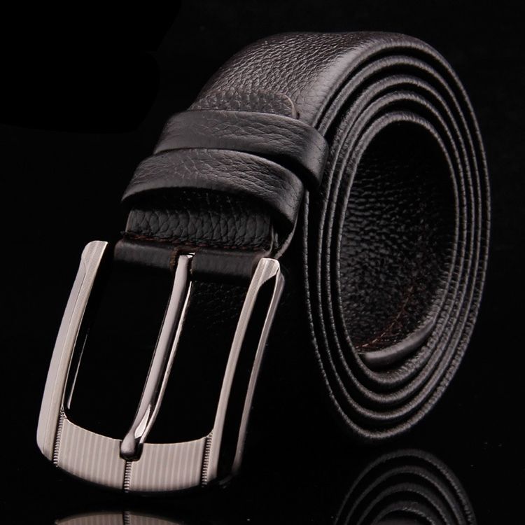 Top Leather Pin Buckle Bussiness Men Belt