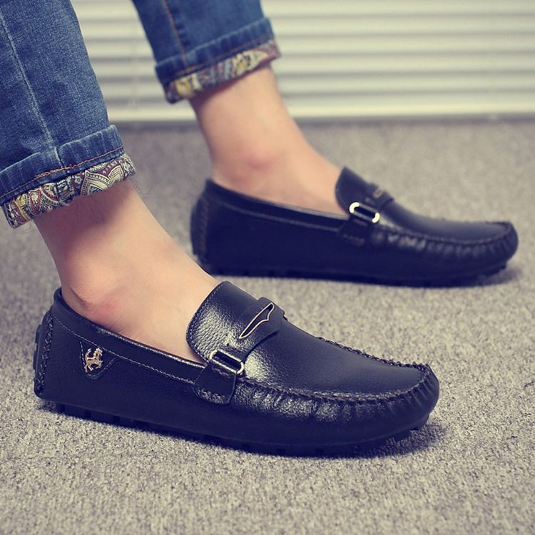 Buckle Slip-on Moccasin-gommino För Män