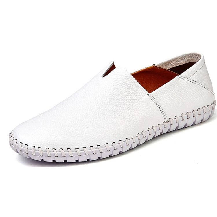 Herr Slip-on Plain Low-cut Upper Round Toe Casual Skor