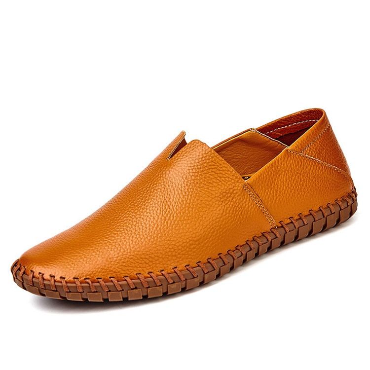 Herr Slip-on Plain Low-cut Upper Round Toe Casual Skor