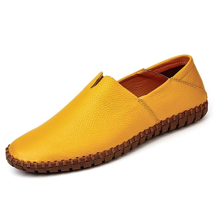 Herr Slip-on Plain Low-cut Upper Round Toe Casual Skor