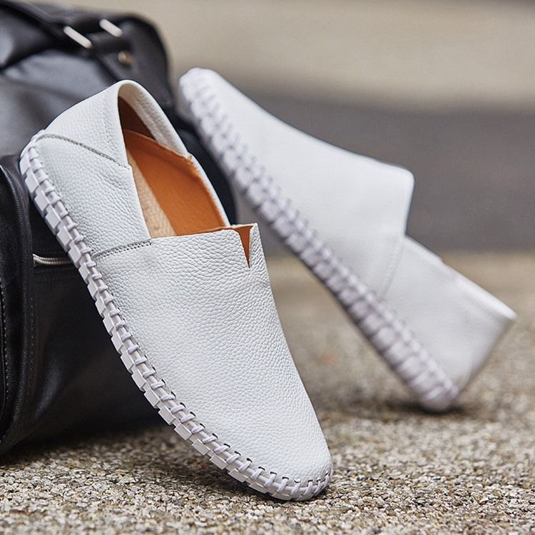 Herr Slip-on Plain Low-cut Upper Round Toe Casual Skor