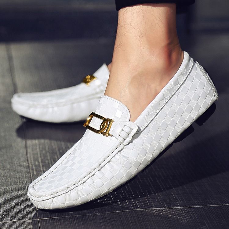 Pläd Slip-on Loafers För Män