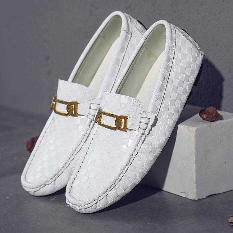 Pläd Slip-on Loafers För Män