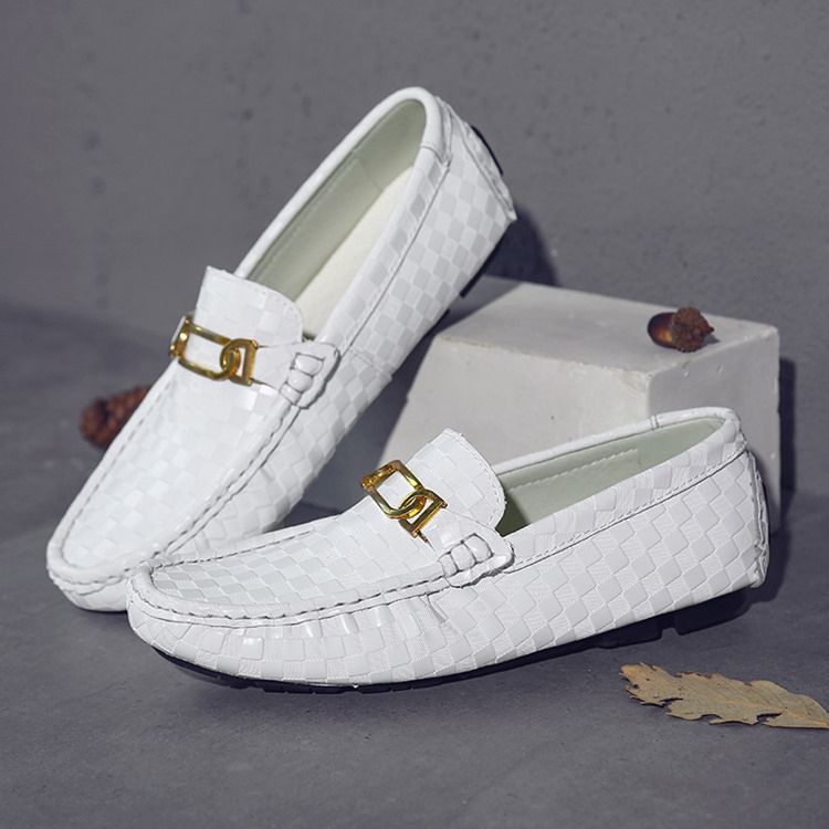 Pläd Slip-on Loafers För Män