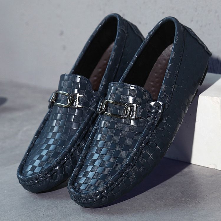 Pläd Slip-on Loafers För Män