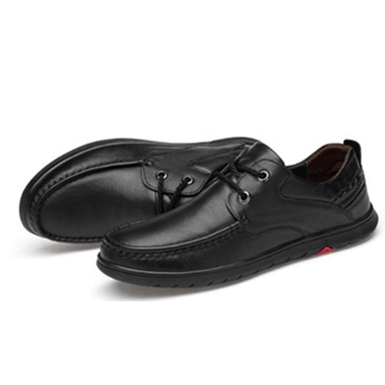 Plain Lace-up Round Toe Herr Bekväma Skor