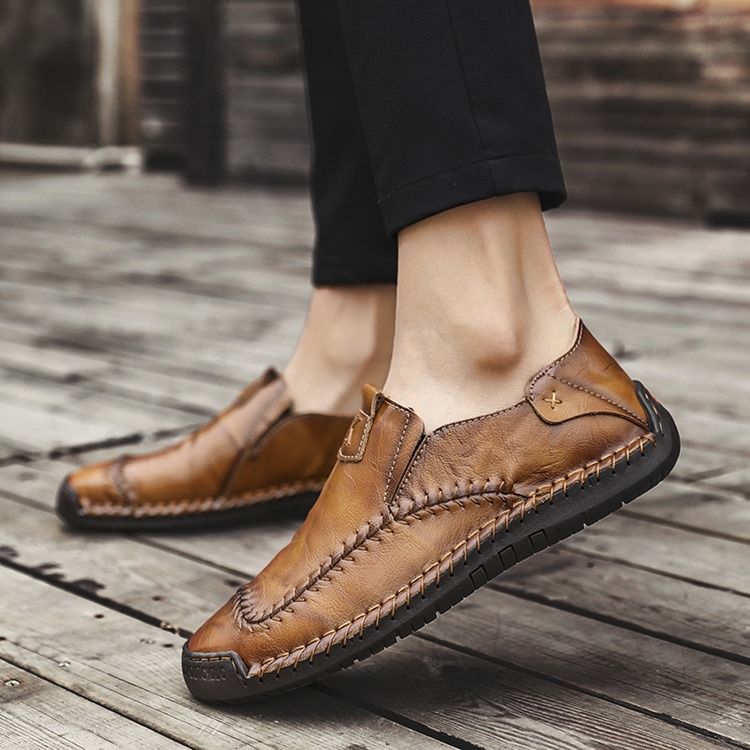 Plain Round Toe Herr Enkla Skor