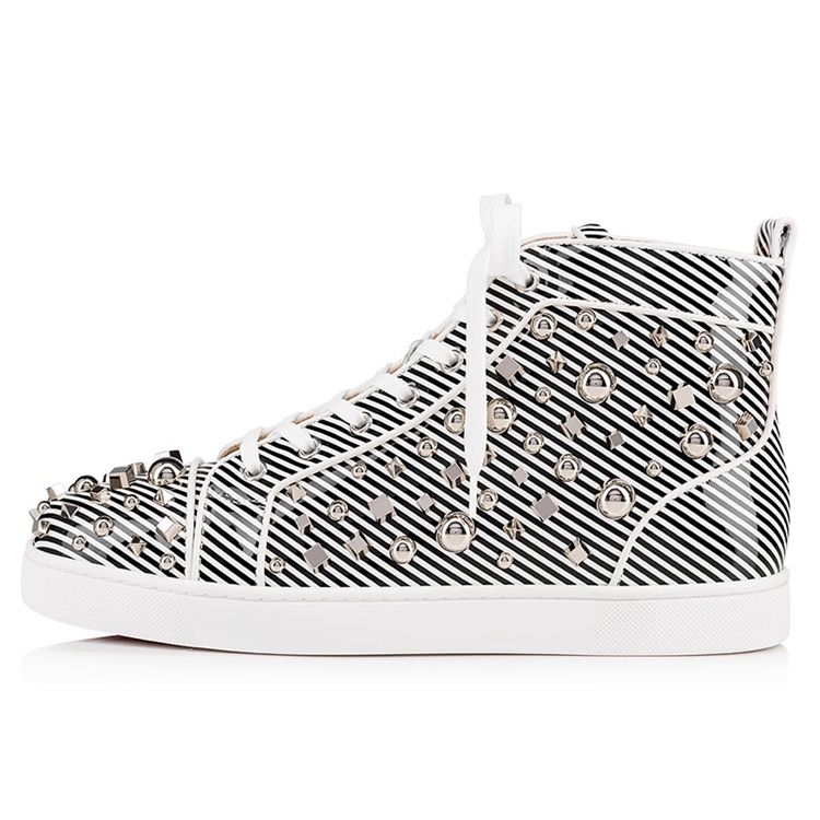 Sequin Stripe Round Toe Herr Skate Skor