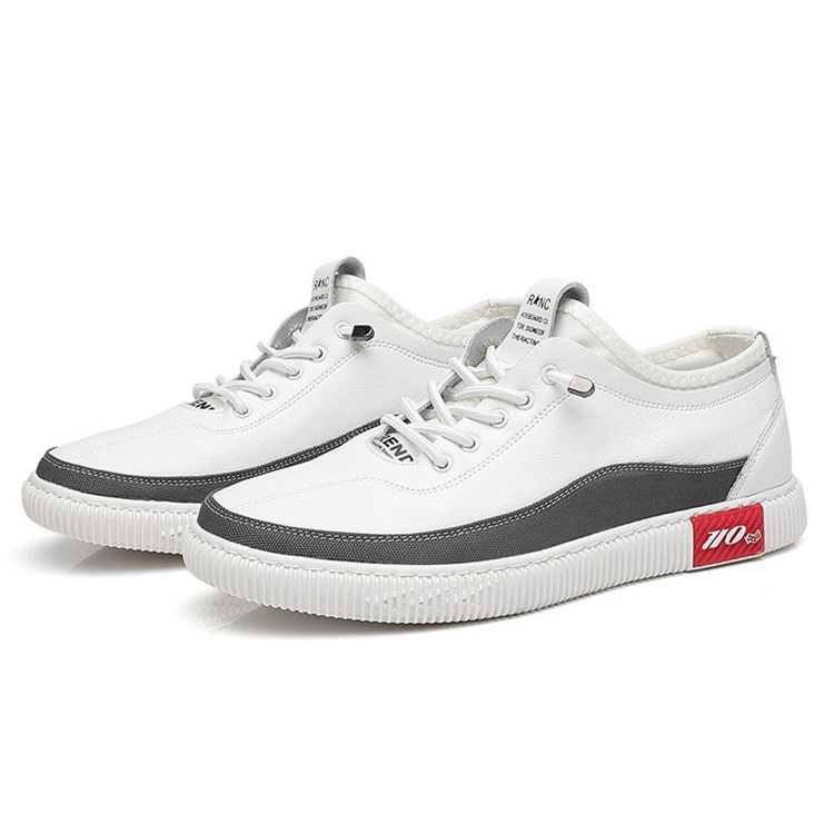 Simple Color Block Round Toe Herr Skate Skor