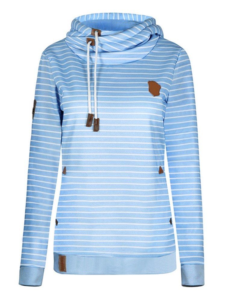 Stripe Loose Casual Cool Hoodie För Kvinnor