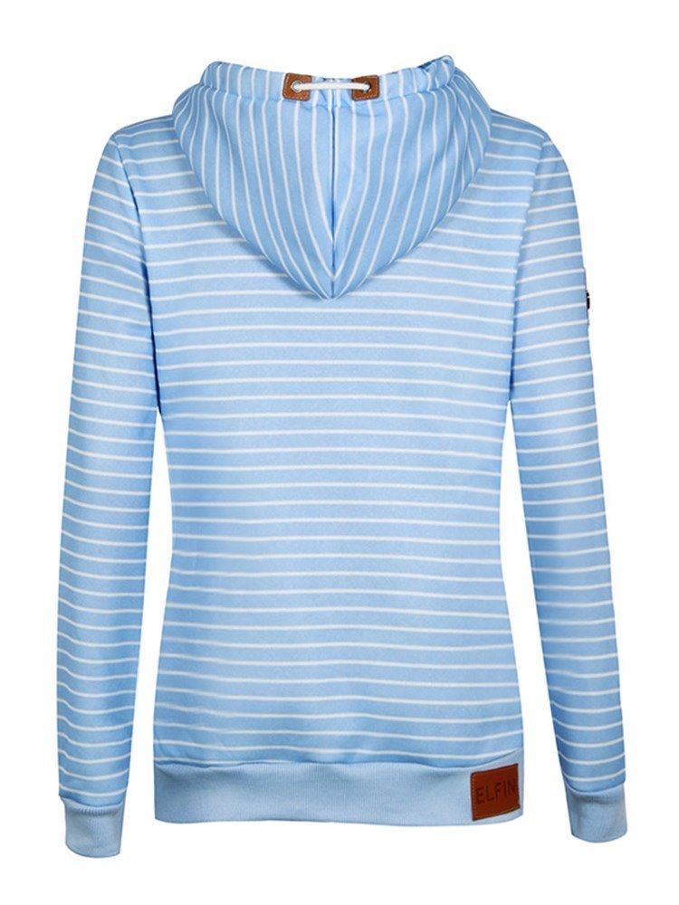 Stripe Loose Casual Cool Hoodie För Kvinnor