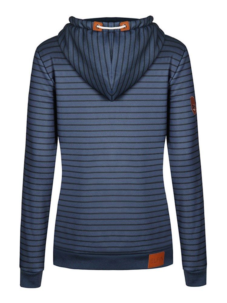 Stripe Loose Casual Cool Hoodie För Kvinnor