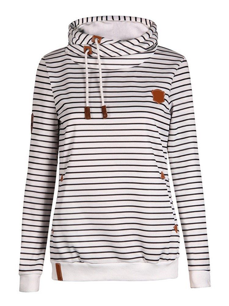 Stripe Loose Casual Cool Hoodie För Kvinnor