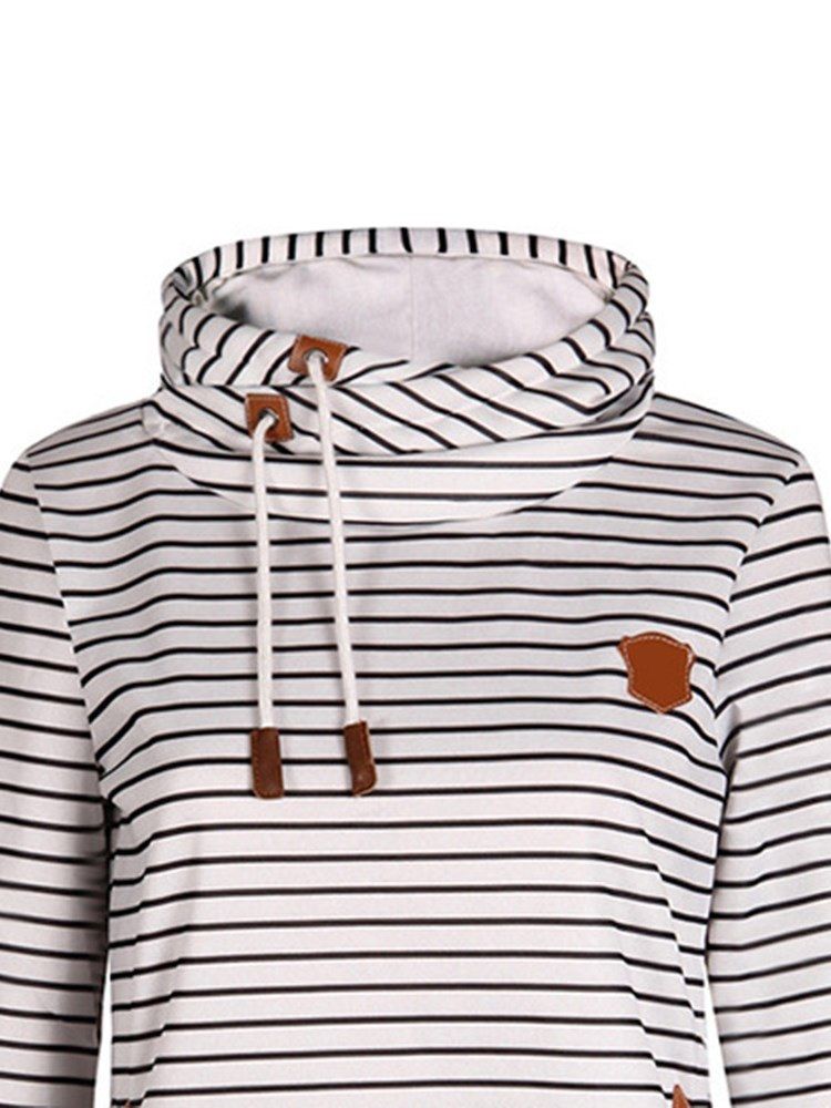 Stripe Loose Casual Cool Hoodie För Kvinnor