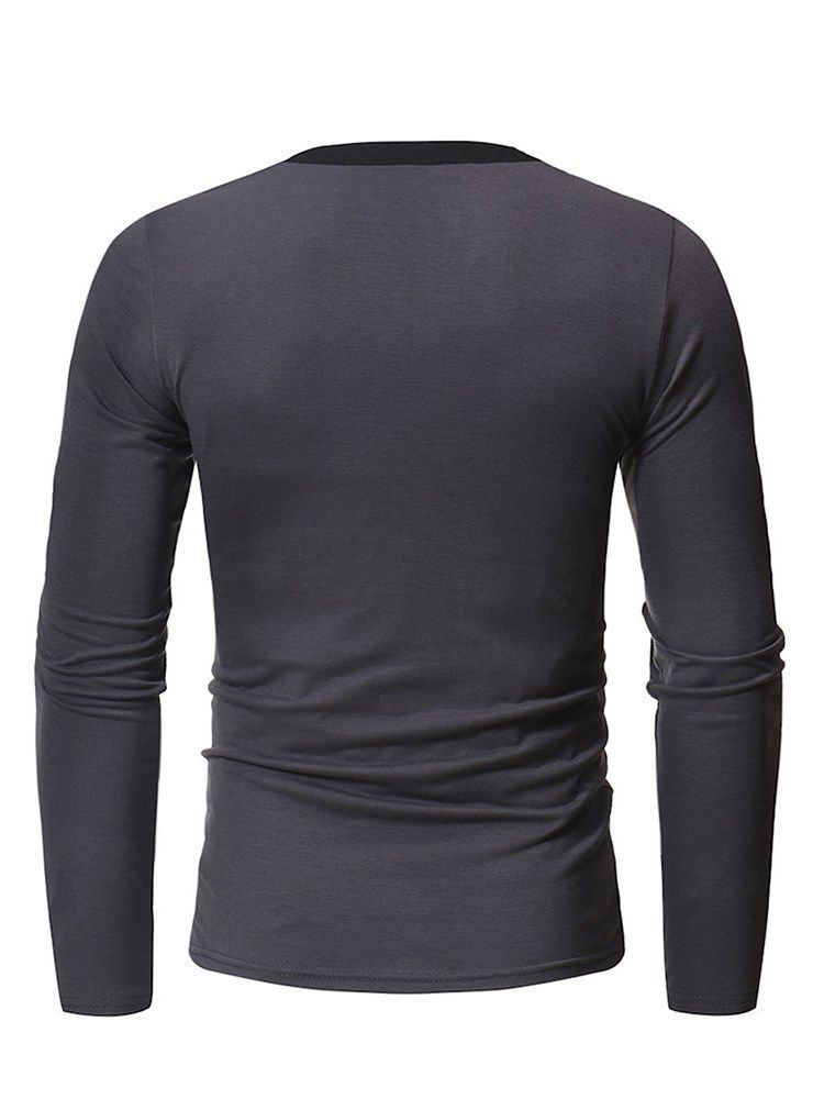 Plain V-neck Slim Mens Casual T-shirts