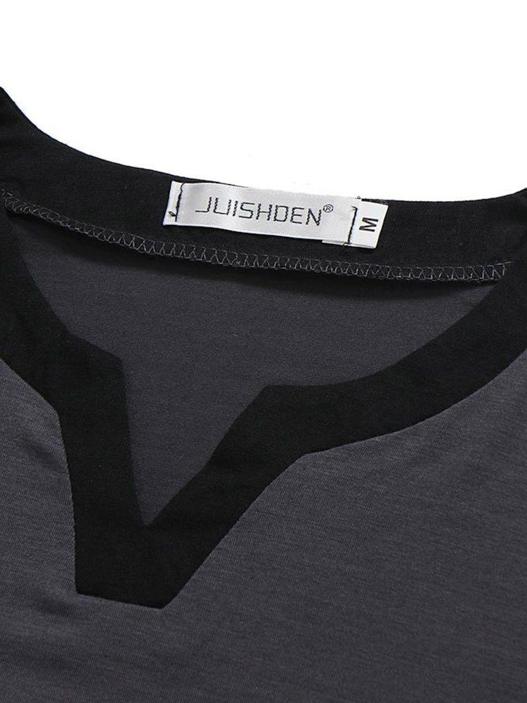 Plain V-neck Slim Mens Casual T-shirts