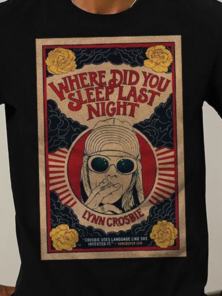 Print Round Neck Skull Pullover Slim T-shirt Herr