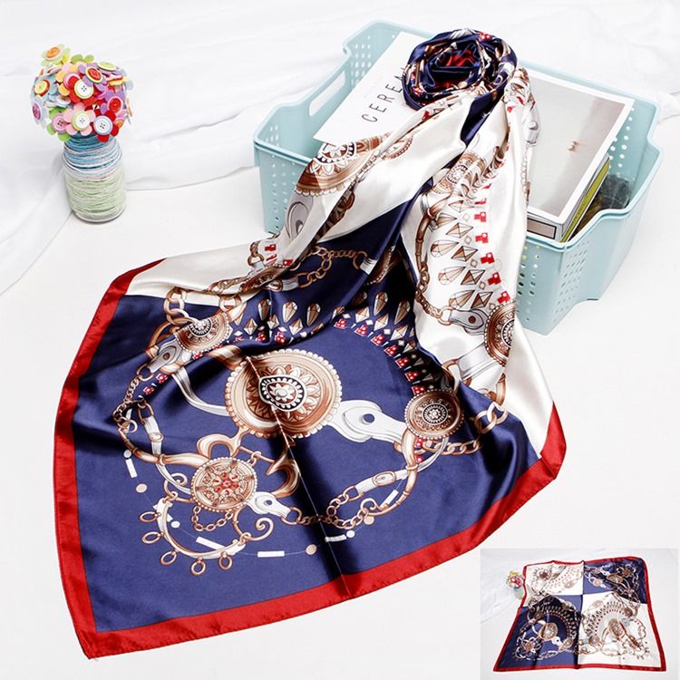 Dam Charmeuse Print Color Block Sweet Scarves