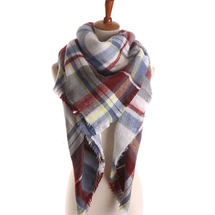 Dam Imitation Cashmere Print Rectangle Plaid Scarves