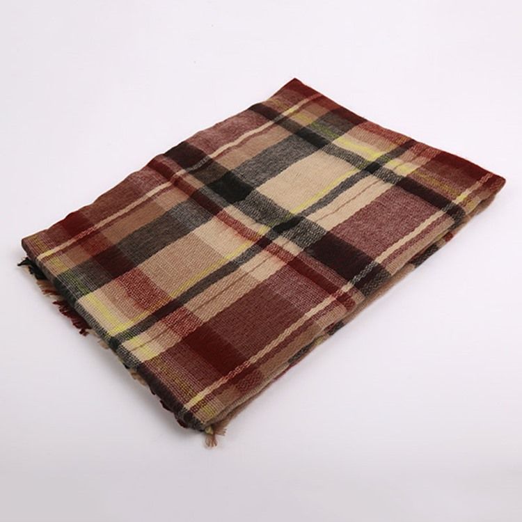 Dam Imitation Cashmere Print Rectangle Plaid Scarves