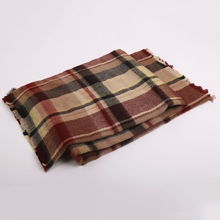 Dam Imitation Cashmere Print Rectangle Plaid Scarves