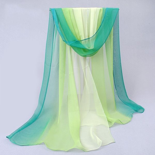 Gradient Color Chiffon Scarf För Kvinnor