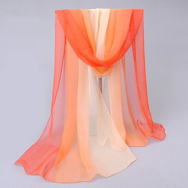 Gradient Color Chiffon Scarf För Kvinnor