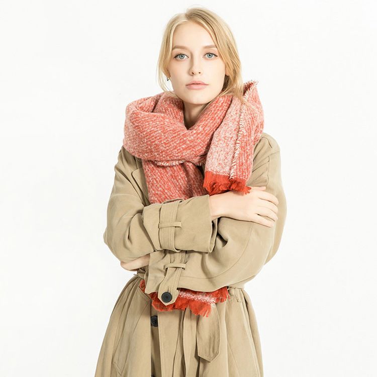 Kvinnors Imitation Cashmere Tassel Plain Scarves