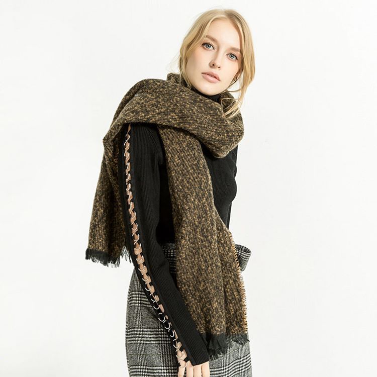 Kvinnors Imitation Cashmere Tassel Plain Scarves