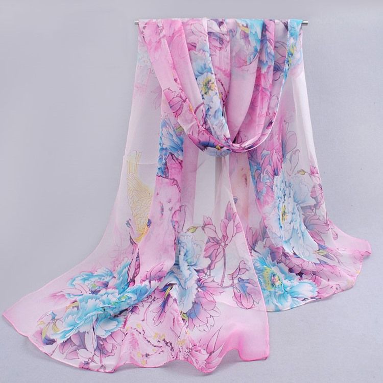 Kvinnors Sun Block Light Long Chiffon Scarf