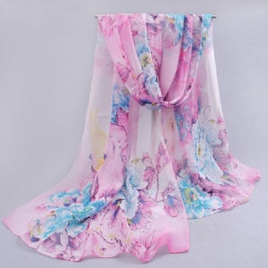 Kvinnors Sun Block Light Long Chiffon Scarf