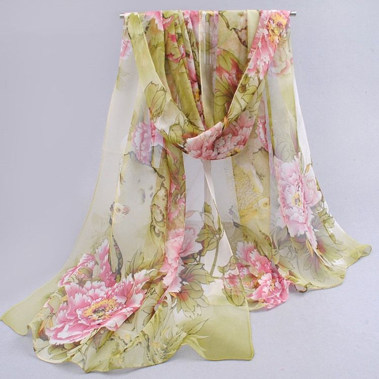 Kvinnors Sun Block Light Long Chiffon Scarf